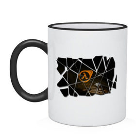 Кружка двухцветная с принтом Half-Life 3 (2) , керамика | объем — 330 мл, диаметр — 80 мм. Цветная ручка и кайма сверху, в некоторых цветах — вся внутренняя часть | компьютерные игры