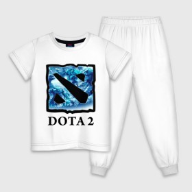 Детская пижама хлопок с принтом Dota 2 logo blue , 100% хлопок |  брюки и футболка прямого кроя, без карманов, на брюках мягкая резинка на поясе и по низу штанин
 | Тематика изображения на принте: дота | компьютерные игры