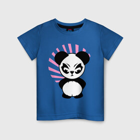 Детская футболка хлопок с принтом Злая панда. , 100% хлопок | круглый вырез горловины, полуприлегающий силуэт, длина до линии бедер | животные | звери | злой | медведь | медвежонок | мишка | прикольные картинки