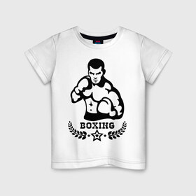 Детская футболка хлопок с принтом Boxing (бокс) , 100% хлопок | круглый вырез горловины, полуприлегающий силуэт, длина до линии бедер | box | boxing | бокс | боксер | боксинг | спорт