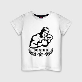 Детская футболка хлопок с принтом Boxing (бокс) , 100% хлопок | круглый вырез горловины, полуприлегающий силуэт, длина до линии бедер | box | boxing | бокс | боксер | боксинг | спорт