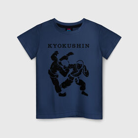 Детская футболка хлопок с принтом Киокушинкай - кекусинкай , 100% хлопок | круглый вырез горловины, полуприлегающий силуэт, длина до линии бедер | Тематика изображения на принте: каратэ | киокушинкай