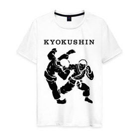 Мужская футболка хлопок с принтом Киокушинкай - кекусинкай , 100% хлопок | прямой крой, круглый вырез горловины, длина до линии бедер, слегка спущенное плечо. | Тематика изображения на принте: каратэ | киокушинкай