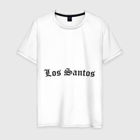 Мужская футболка хлопок с принтом Los Santos , 100% хлопок | прямой крой, круглый вырез горловины, длина до линии бедер, слегка спущенное плечо. | gta | los santos | гта | игры | лос сантос