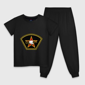Детская пижама хлопок с принтом Боевая единица , 100% хлопок |  брюки и футболка прямого кроя, без карманов, на брюках мягкая резинка на поясе и по низу штанин
 | боевая единица | внутренние войска | герб | силовая структура | спецназ