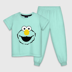Детская пижама хлопок с принтом Sesame Street Elmo Big Smile , 100% хлопок |  брюки и футболка прямого кроя, без карманов, на брюках мягкая резинка на поясе и по низу штанин
 | cookie monster | elmo | sesame street | улица сезам