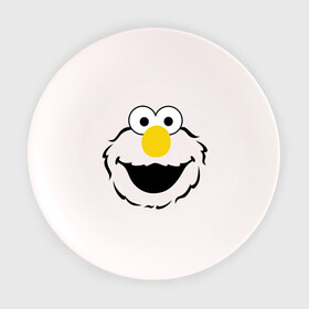 Тарелка с принтом Sesame Street Elmo Big Smile , фарфор | диаметр - 210 мм
диаметр для нанесения принта - 120 мм | cookie monster | elmo | sesame street | улица сезам
