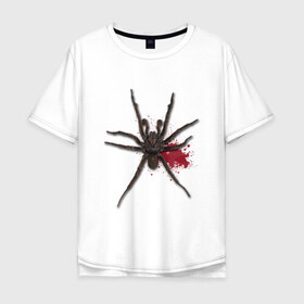 Мужская футболка хлопок Oversize с принтом Паук , 100% хлопок | свободный крой, круглый ворот, “спинка” длиннее передней части | кровь | птицеед | тарантул