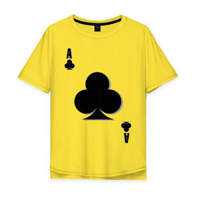Мужская футболка хлопок Oversize с принтом Крестовый туз , 100% хлопок | свободный крой, круглый ворот, “спинка” длиннее передней части | игральные карты | карты | крести | покер | туз