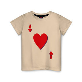 Детская футболка хлопок с принтом Червовый туз , 100% хлопок | круглый вырез горловины, полуприлегающий силуэт, длина до линии бедер | игральные карты | карты | покер | туз | черви