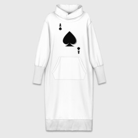 Платье удлиненное хлопок с принтом Пиковый туз ,  |  | игральные карты | карты | пики | покер | туз