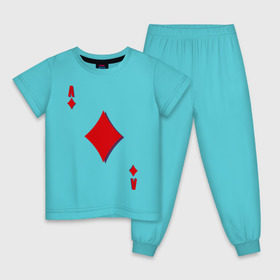 Детская пижама хлопок с принтом Бубновый туз , 100% хлопок |  брюки и футболка прямого кроя, без карманов, на брюках мягкая резинка на поясе и по низу штанин
 | буби | игральные карты | карты | покер | туз