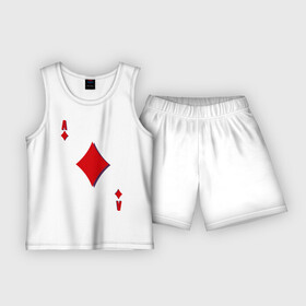 Детская пижама с шортами хлопок с принтом Бубновый туз ,  |  | буби | игральные карты | карты | покер | туз