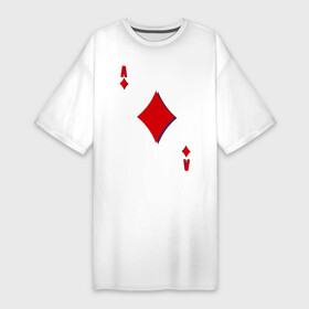 Платье-футболка хлопок с принтом Бубновый туз ,  |  | Тематика изображения на принте: буби | игральные карты | карты | покер | туз