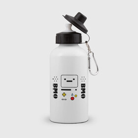 Бутылка спортивная с принтом BMO , металл | емкость — 500 мл, в комплекте две пластиковые крышки и карабин для крепления | Тематика изображения на принте: 