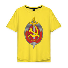 Мужская футболка хлопок Oversize с принтом НКВД , 100% хлопок | свободный крой, круглый ворот, “спинка” длиннее передней части | нагрудный знак | символика ссср | ссср | эмблема
