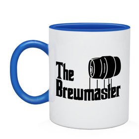 Кружка двухцветная с принтом The brewmaster (пивовар) , керамика | объем — 330 мл, диаметр — 80 мм. Цветная ручка и кайма сверху, в некоторых цветах — вся внутренняя часть | крестный отец | парордия | прикол