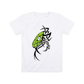 Детская футболка хлопок с принтом Змея тату , 100% хлопок | круглый вырез горловины, полуприлегающий силуэт, длина до линии бедер | змея | орнамент | тату | трайбл | узор