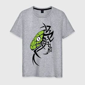 Мужская футболка хлопок с принтом Змея тату , 100% хлопок | прямой крой, круглый вырез горловины, длина до линии бедер, слегка спущенное плечо. | змея | орнамент | тату | трайбл | узор