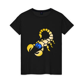 Женская футболка хлопок с принтом Скорпион , 100% хлопок | прямой крой, круглый вырез горловины, длина до линии бедер, слегка спущенное плечо | 