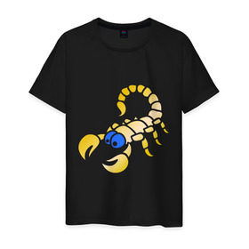 Мужская футболка хлопок с принтом Скорпион , 100% хлопок | прямой крой, круглый вырез горловины, длина до линии бедер, слегка спущенное плечо. | Тематика изображения на принте: 