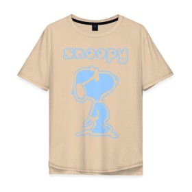 Мужская футболка хлопок Oversize с принтом Snoopy , 100% хлопок | свободный крой, круглый ворот, “спинка” длиннее передней части | Тематика изображения на принте: snoopy | мультфильм | снупи | снупи в очках | собака