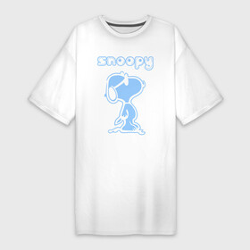 Платье-футболка хлопок с принтом Snoopy ,  |  | snoopy | мультфильм | снупи | снупи в очках | собака