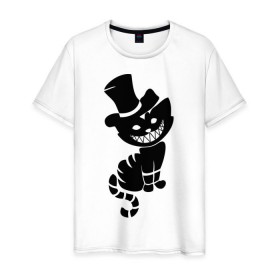Мужская футболка хлопок с принтом Кошка в шляпе , 100% хлопок | прямой крой, круглый вырез горловины, длина до линии бедер, слегка спущенное плечо. | Тематика изображения на принте: 