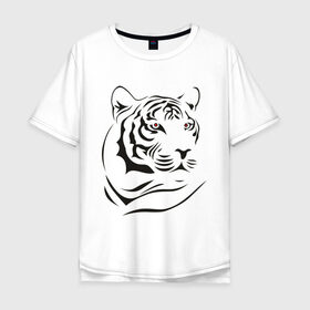 Мужская футболка хлопок Oversize с принтом тигр , 100% хлопок | свободный крой, круглый ворот, “спинка” длиннее передней части | tattoo | tiger | тату | тигр | узор
