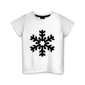 Детская футболка хлопок с принтом Красивая снежинка , 100% хлопок | круглый вырез горловины, полуприлегающий силуэт, длина до линии бедер | зима | красивая снежинка | новый год | снег | снежинка