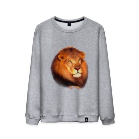 Мужской свитшот хлопок с принтом Лев , 100% хлопок |  | animals | lion | mountain | животные | лев | прикольные картинки