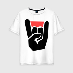 Женская футболка хлопок Oversize с принтом Коза , 100% хлопок | свободный крой, круглый ворот, спущенный рукав, длина до линии бедер
 | i love rock | music | rock | skull | музыкантам | рок