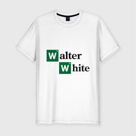 Мужская футболка премиум с принтом Walter White , 92% хлопок, 8% лайкра | приталенный силуэт, круглый вырез ворота, длина до линии бедра, короткий рукав | breaking bad | meth | walter | white | вайт | варить | во все тяжкие | мет | уолтер