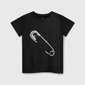 Детская футболка хлопок с принтом Английская булавка , 100% хлопок | круглый вырез горловины, полуприлегающий силуэт, длина до линии бедер | safety pin | английская булавка | булавка | булавочка