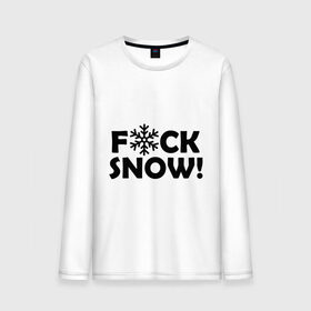 Мужской лонгслив хлопок с принтом F@ck snow , 100% хлопок |  | Тематика изображения на принте: f@ck snow | зима | надоел снег | ненавижу снег | снег | снежок