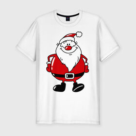 Мужская футболка премиум с принтом Дедушка мороз , 92% хлопок, 8% лайкра | приталенный силуэт, круглый вырез ворота, длина до линии бедра, короткий рукав | дед | дед мороз | клаус | мороз | новгодний подарок | новогодние подарки | новый год | санта | санта клаус