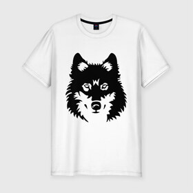 Мужская футболка премиум с принтом Волк. , 92% хлопок, 8% лайкра | приталенный силуэт, круглый вырез ворота, длина до линии бедра, короткий рукав | волк | волчара | волчок | животные | собака | хищник