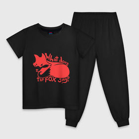 Детская пижама хлопок с принтом What does the fox say? , 100% хлопок |  брюки и футболка прямого кроя, без карманов, на брюках мягкая резинка на поясе и по низу штанин
 | Тематика изображения на принте: лиса