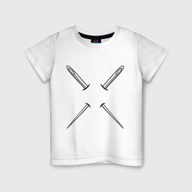 Детская футболка хлопок с принтом Иглы , 100% хлопок | круглый вырез горловины, полуприлегающий силуэт, длина до линии бедер | английская булавка | булавка | иглы | иголка