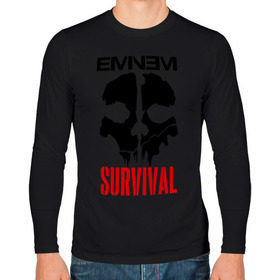 Мужской лонгслив хлопок с принтом Eminem - Survival , 100% хлопок |  | eminem   survival | gangsta | gansta | hip | hip hop | hop | media | rap | survival выживание | еп | рэп | рэпчина | хип | хип хоп | хоп | эминем