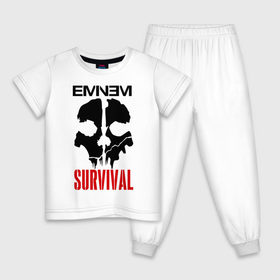Детская пижама хлопок с принтом Eminem - Survival , 100% хлопок |  брюки и футболка прямого кроя, без карманов, на брюках мягкая резинка на поясе и по низу штанин
 | eminem   survival | gangsta | gansta | hip | hip hop | hop | media | rap | survival выживание | еп | рэп | рэпчина | хип | хип хоп | хоп | эминем