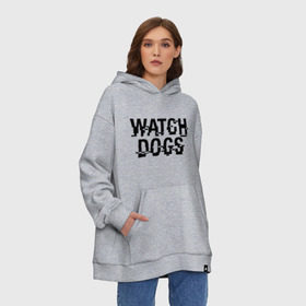Худи SuperOversize хлопок с принтом Watch Dogs , 70% хлопок, 30% полиэстер, мягкий начес внутри | карман-кенгуру, эластичная резинка на манжетах и по нижней кромке, двухслойный капюшон
 | watch dogs | сторожевые псы