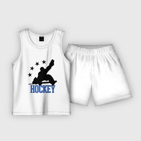 Детская пижама с шортами хлопок с принтом Hockey (Хоккей) ,  |  | glow | hockey | hockey glow | russian hockey | болельщик | болельщикам | русский хоккей | светится в темноте | светятся | светящиеся | спорт | спортсмен | фанат | фанатам | хоккеист | хоккей