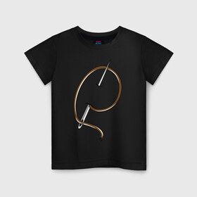 Детская футболка хлопок с принтом Иголка с ниткой , 100% хлопок | круглый вырез горловины, полуприлегающий силуэт, длина до линии бедер | safety pin | английская булавка | булавка | булавочка | иголка с ниткой
