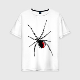 Женская футболка хлопок Oversize с принтом Черная вдова , 100% хлопок | свободный крой, круглый ворот, спущенный рукав, длина до линии бедер
 | паук | тарантул | черная вдова | черная вдованасекомые