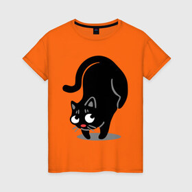 Женская футболка хлопок с принтом Баланс , 100% хлопок | прямой крой, круглый вырез горловины, длина до линии бедер, слегка спущенное плечо | cat | баланс | киса | кот | коты | кошка | кошки | няш