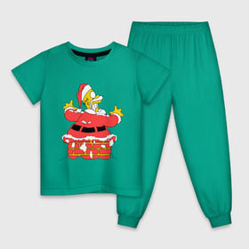 Детская пижама хлопок с принтом Гомер в трубе , 100% хлопок |  брюки и футболка прямого кроя, без карманов, на брюках мягкая резинка на поясе и по низу штанин
 | гомер