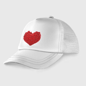 Детская кепка тракер с принтом Любовь , Козырек - 100% хлопок. Кепка - 100% полиэстер, Задняя часть - сетка | универсальный размер, пластиковая застёжка | любовь | с любовью | сделано | семья | сердечко | сердце