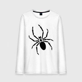 Мужской лонгслив хлопок с принтом Страшный паук , 100% хлопок |  | насекомые | паук | паук на спине | страшный паук | тарантул