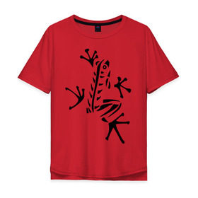 Мужская футболка хлопок Oversize с принтом Лягуха , 100% хлопок | свободный крой, круглый ворот, “спинка” длиннее передней части | Тематика изображения на принте: животные | лягушка | лягушка путешественница | подарки